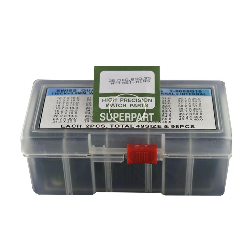 Watch 1 Box Quartz Crystal Rubber Waterproof O Ring Gasket for Watch Repair Parts 0.8mm 1.0mm