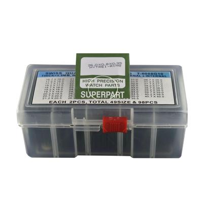 Klocka 1 Låda Kvarts Krystal Gummi Vattentät O-ring Packning för Klockreparationsdelar 0,8 mm 1,0 mm