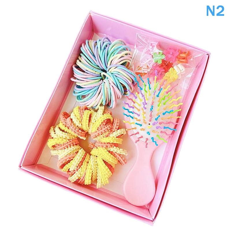 Colorful Hair Accessories Set For Children With Comb Rope Side Clip For School Kids Theme Event Dressingup Hair For Todd