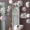 6pcs Card Paper 3D Hollow Snowflake Hanging Ornaments Decoration for Christmas Party