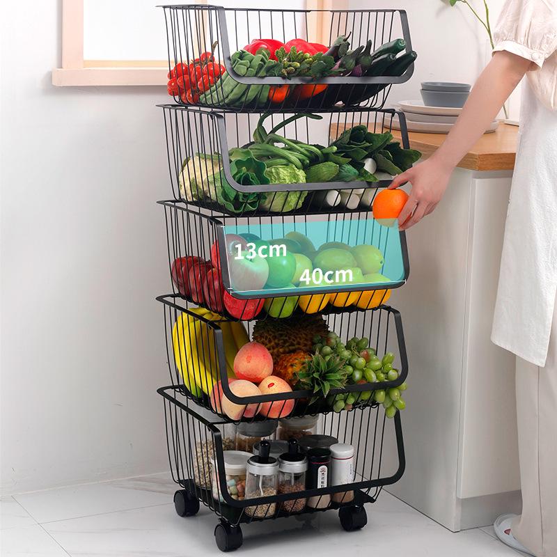 Multi-Layer Kitchen Vegetable & Fruit Storage Trolley