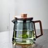 500/800ml Thickened and Heat-resistant Glass Teapot Brewing Tea Set with Wooden Lid Tea Strainer