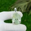 Birthday Gift For Her Natural Moss Prehnite Gemstone Pendant 925 Sterling Silver