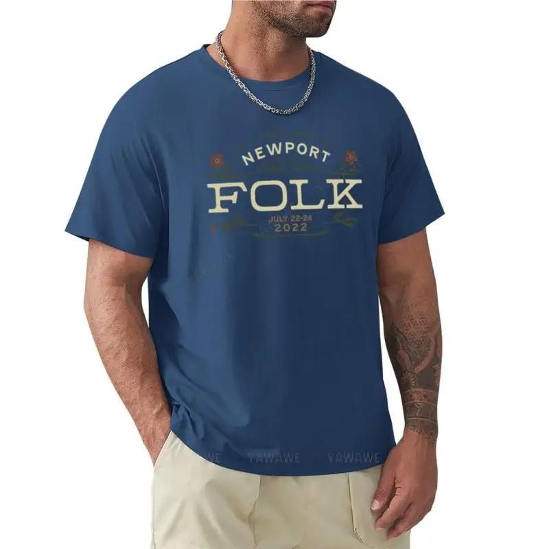 Newport Folk Festival 2022 T-Shirt Short Sleeve Crew Neck Shirt Heavyweight T Shirts Mens Clothes