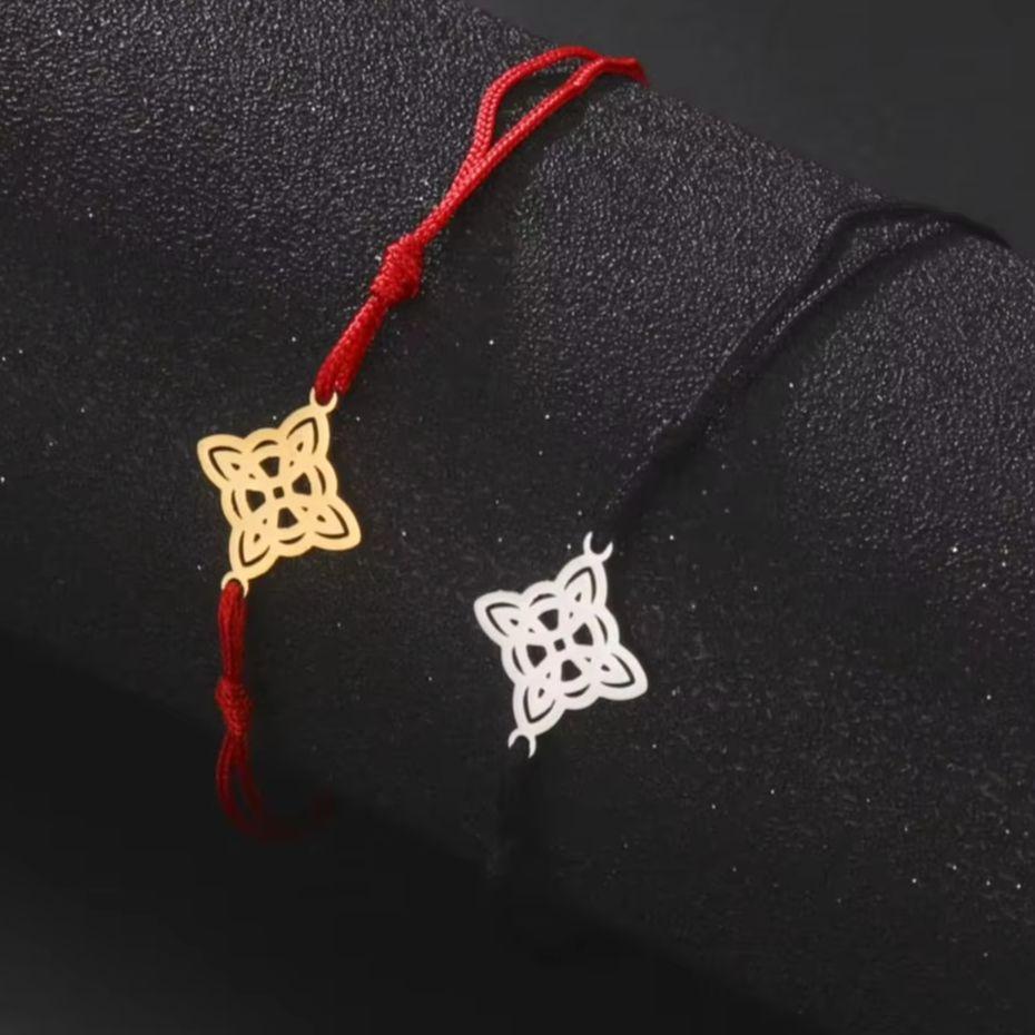 LIKGREAT Halloween Witches Knot Bracelet Women Men Stainless Steel Witchcraft Adjustable Rope Irish Lucky Amulet Jewelry Gifts