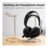 Gold Metal Headphone Stand Stable Desktop Headset Holder for Gaming Setup and Accessories