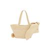 Loewe Logo Wine Palm Fiber And Cowhide Leather Tote Bag Small Women Tote Bag Natural A223S17X01-2123