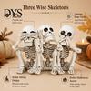 Personalized Birthday Souvenir Halloween Three Wise Skull Ornaments, See No Hear Speak Evil Conjoined Curious Oddities Collectibles Skeleton