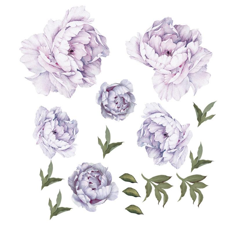 

Purple Peony Flowers Wall Stickers for Kids Room Living Room Bedroom Home Decoration Wall Decal