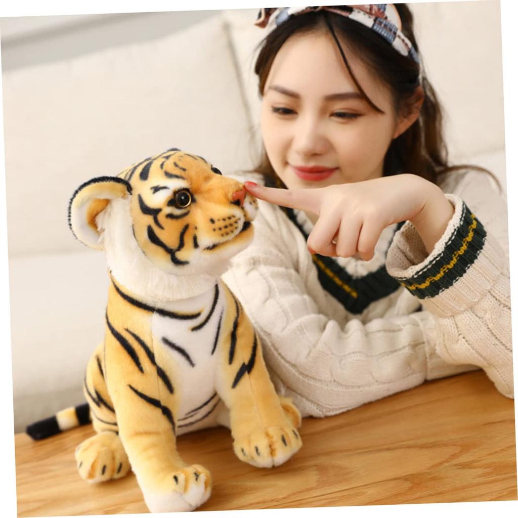 1 Piece Plush Toy Cub Toy Tiger Figure Small Decor Cute Mini Toy Mini Figure Soft Animal Doll Micro Toy Oversized Cartoon Bedroom Decoration