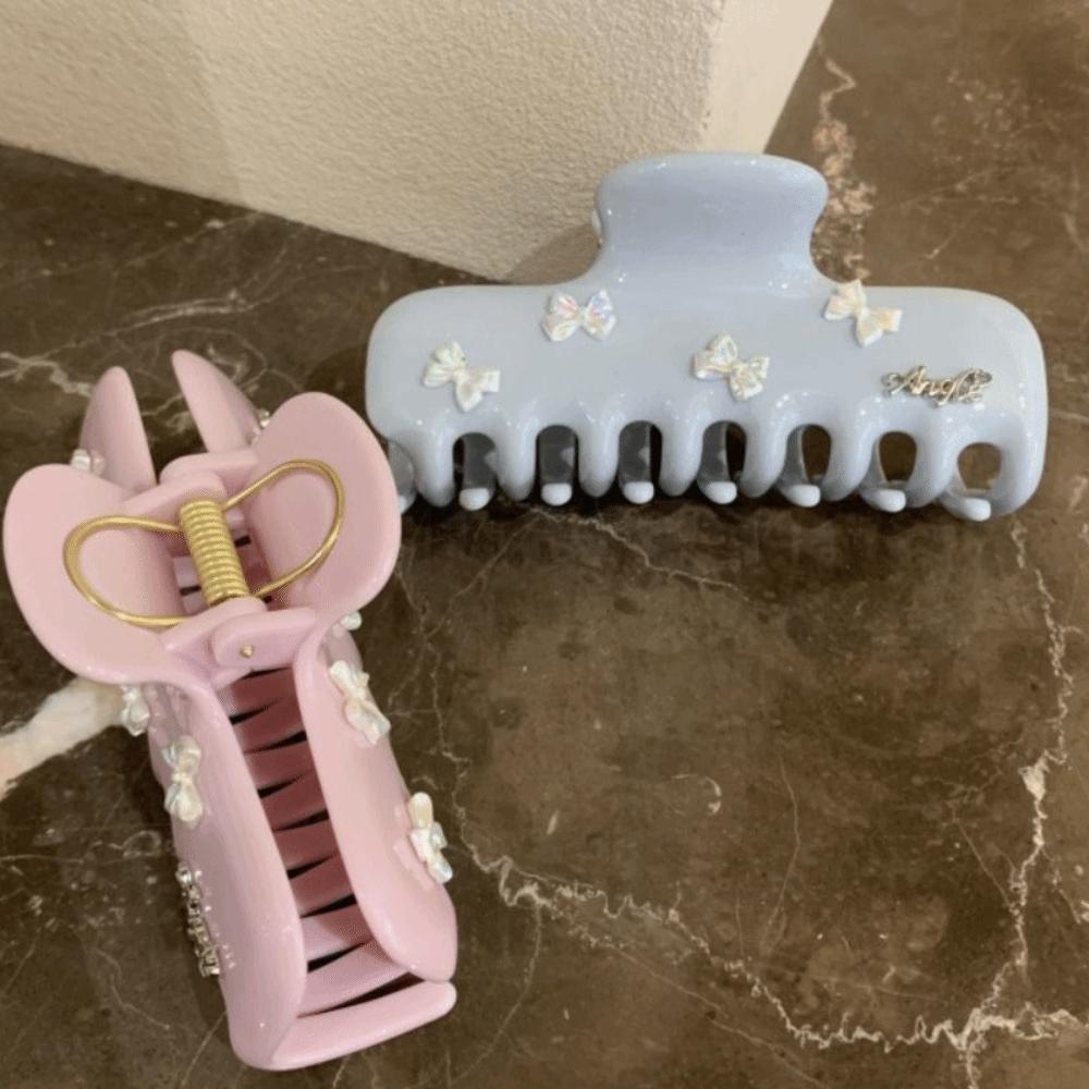 Plastic Bow Hair Claw PC Large Shark Clip Personalized Bowknot Hair Clip  Streetwear