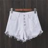 Plus-Size Ripped Button-Down Denim Shorts - Korean Style Wide-Leg Summer Hot Pants with Frayed Hem