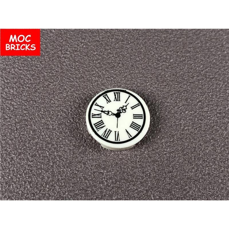 10pcs / Lot White Tile Round 2 X 2 Clock Including Roman Numerals Simple Pattern Learning Building Blocks DO-IT-YOURSELF Playthings Children Xmas