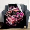 Pink Car Heart Flannel Blanket Throw Blanket Soft Warm Sofa Bed Camping Car Home Decor Unique Christmas Gift C9302948