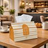 1pc Minimalist Cute Illustration Tissue Box Multifunctional, Popsicle Stripe Pastel Playful Suitable for Home, Parties, And Car Decoration. This Decor