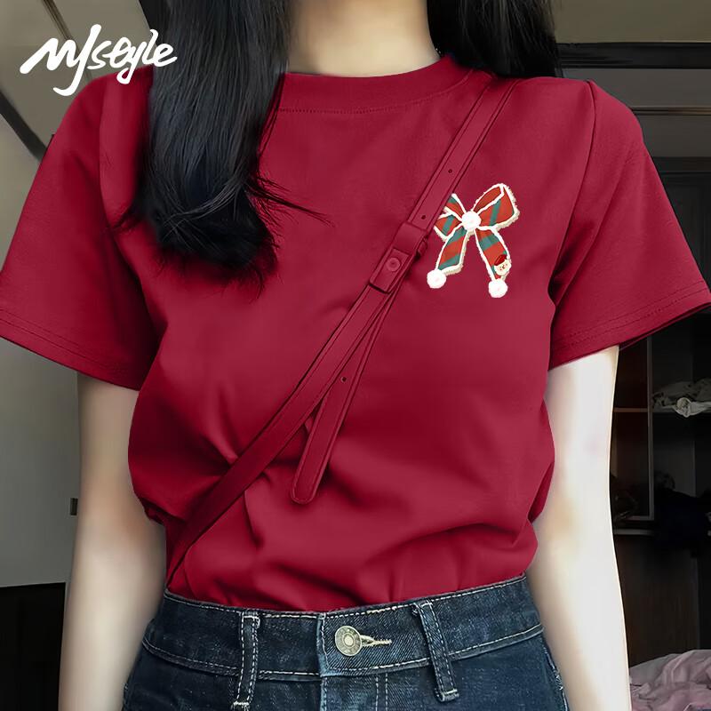 Женская футболка MJ STYLE из чистого хлопка с коротким рукавом 4XL