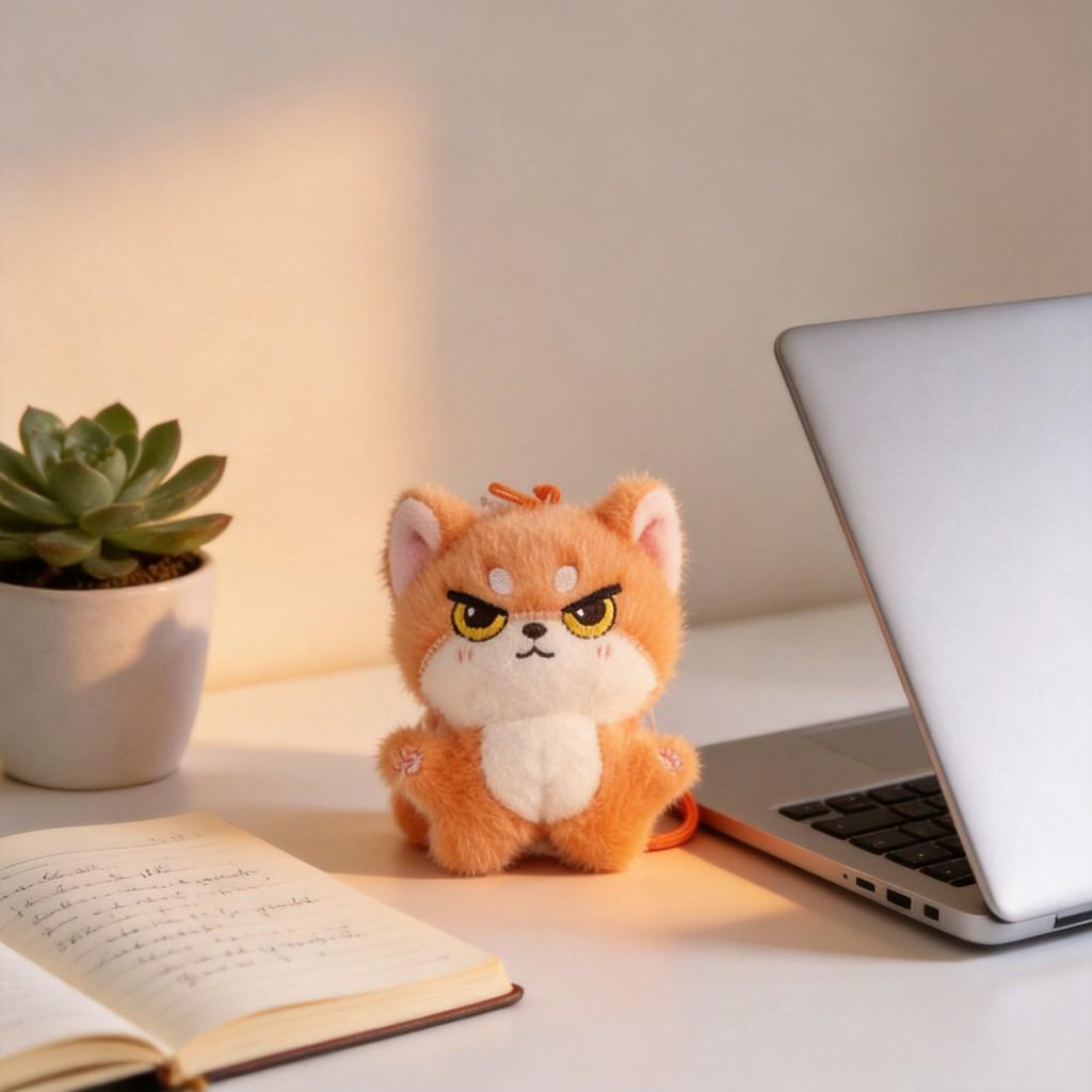 Plush Fox Keychain Cute Animal Pendant For Kids And Adults