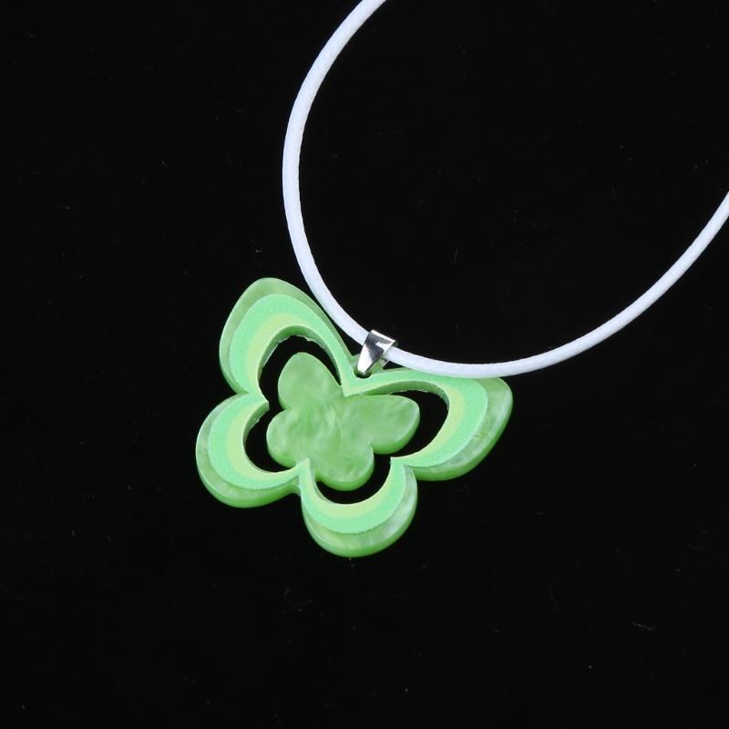 Charming Countryside Style Butterfly Necklace Acrylic Butterfly Charm Clavicle Chain Crystal Cord Choker Jewelry Gift