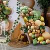 Forest Theme Party Balloon Chain Set Gray-Green Khaki Balloon Children'S Birthday Decoration Scene Arrangement