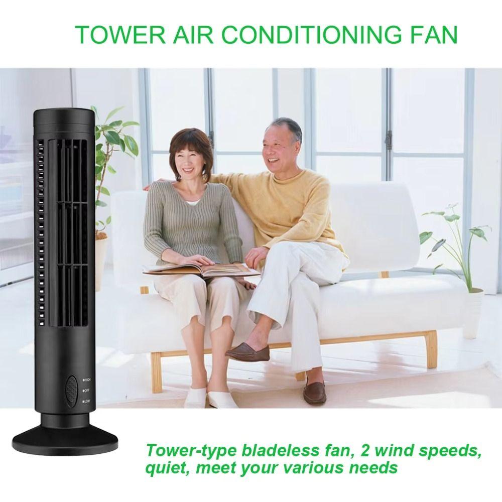 Portable Tower Type Electric Fan 2 Speed Cordless Handheld Fans Gifts Desktop Fan