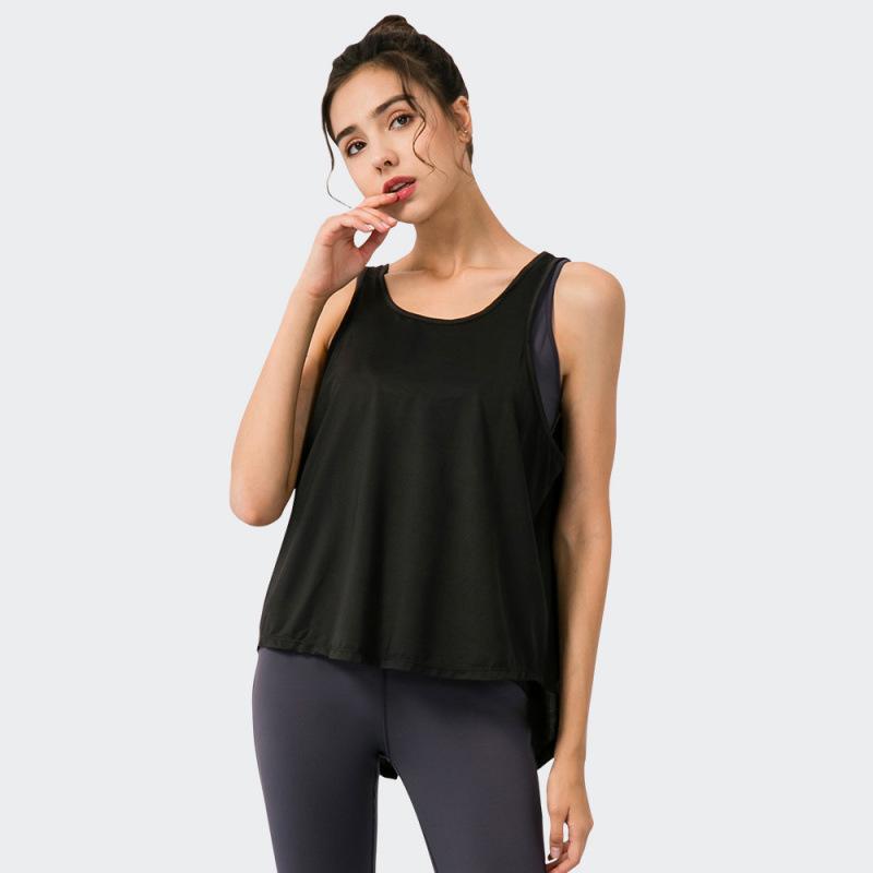 Damska luźna kamizelka sportowa szybkoschnąca do biegania, jogi i fitnessu