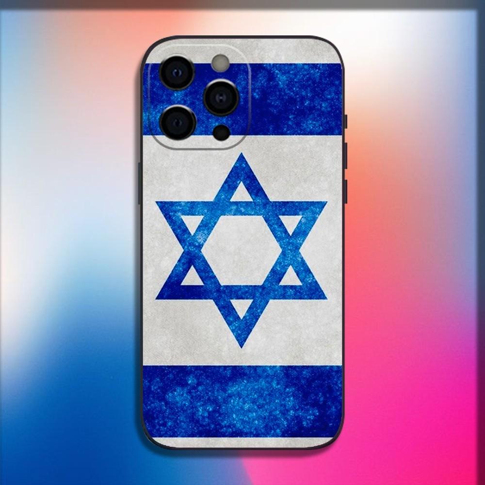 I-Israel Flag Emblem Phone Case For iPhone 16,15,14,13,12,11,Pro,X,XS,Max,XR,Plus,Mini Soft Black Cover