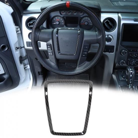

Carbon Fiber Steering Wheel Frame Trim Cover Bezel for Ford F-150 F150 2009-2014
