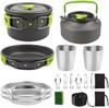 2-3 Person Portable Camping Cookware Set: Foldable Pots and Teapot for Outdoor Picnics