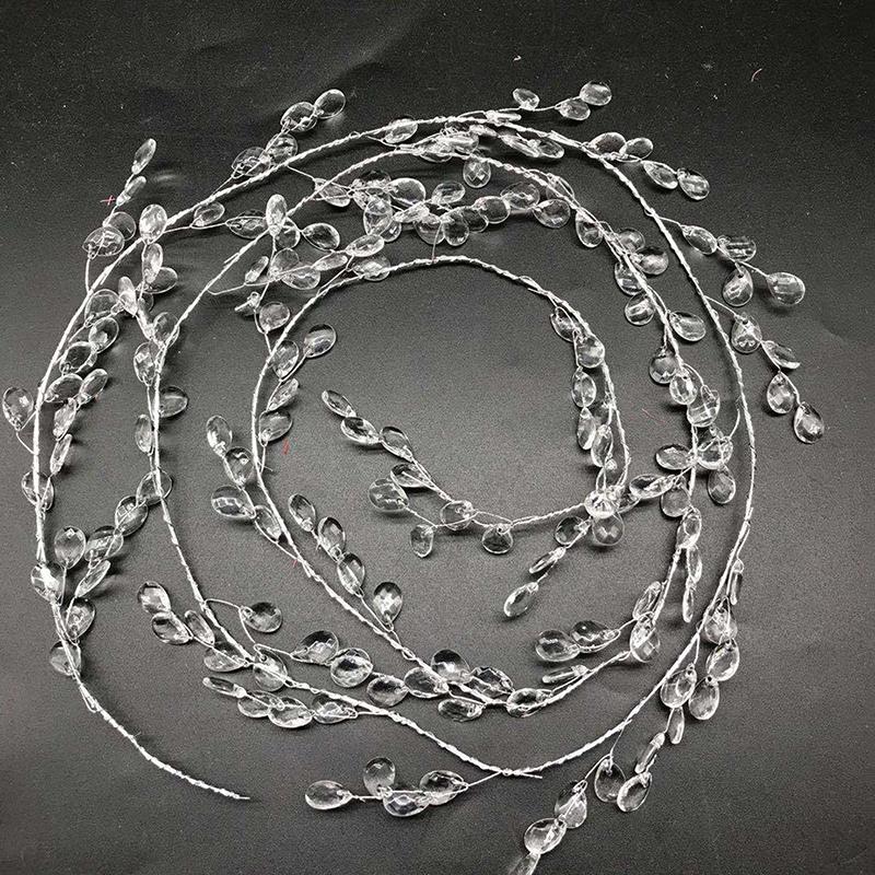 DIY Akrylové Křišťálové Korálky Kapka Déšť Šňůrka Větev Závěsná Girlanda Průhledná Diamantová Korálková Svatba Dekorace