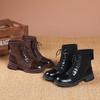 Round Heel Martin Boots British Short Boots Lace-Up Boots French Single Boots Skinny Skinny Boots
