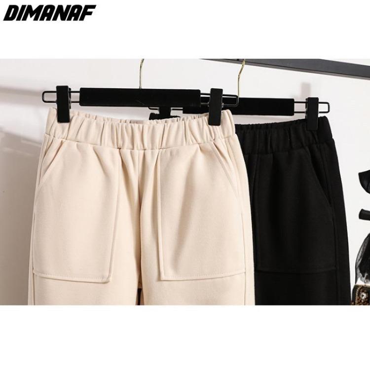 Winter Plus Size Harem Pants Women Loose Casual Thick Cotton Wool Trousers Elastic Waist Solid Long Pants