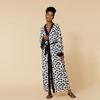 2023 Zebra Print Cotton Beach Cover-up Cardigan for Women