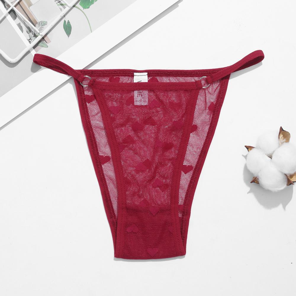 Sexy Lace Thong Women Low Waist Panties Transparent G String Thongs T-Back Underwear Female Solid Intimates Lingerie