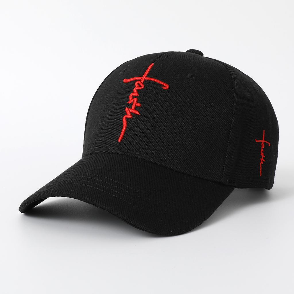 Cross Embroidery Hat Spring And Summer Outdoor Travel Shade Sun Hat Leisure Sports Baseball Cap