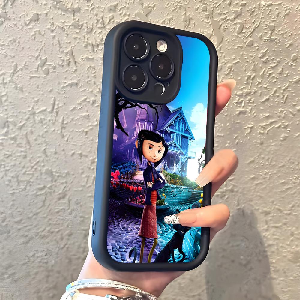 Anime Hot C-Coraline Phone Case For IPhone 17 Pro Max 16 15 14 Pro Max IPhone 13 Pro Max 11 Plus Silicone Cover
