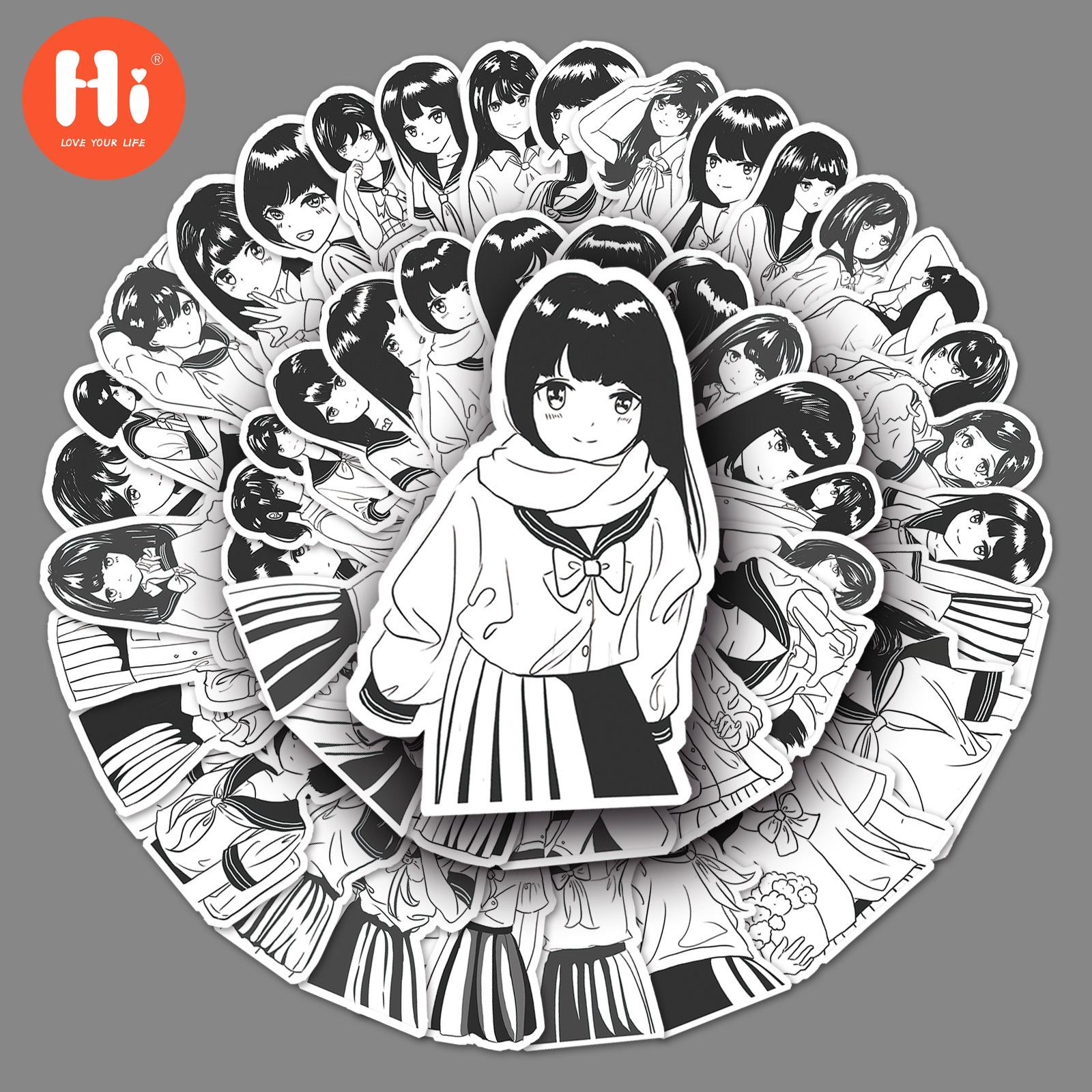 

50 шт. аниме девушка JK униформа граффити личность оригинальная Google карта DIY чехол для мобильного телефона наклейка на багаж водонепроницаемая