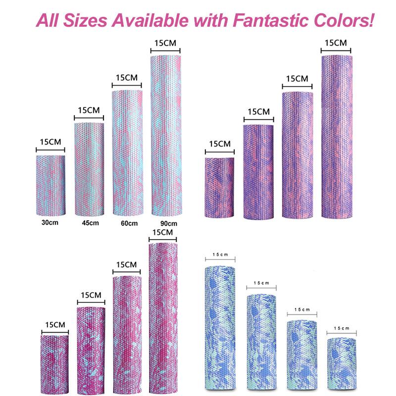 30/45/60/90cm 6 Punti Massaggio Angolari Rullo Palestra Rilassante Muscolo EVA Rullo Yoga Fantastico Multipli Colori Fitness Rullo in Schiuma