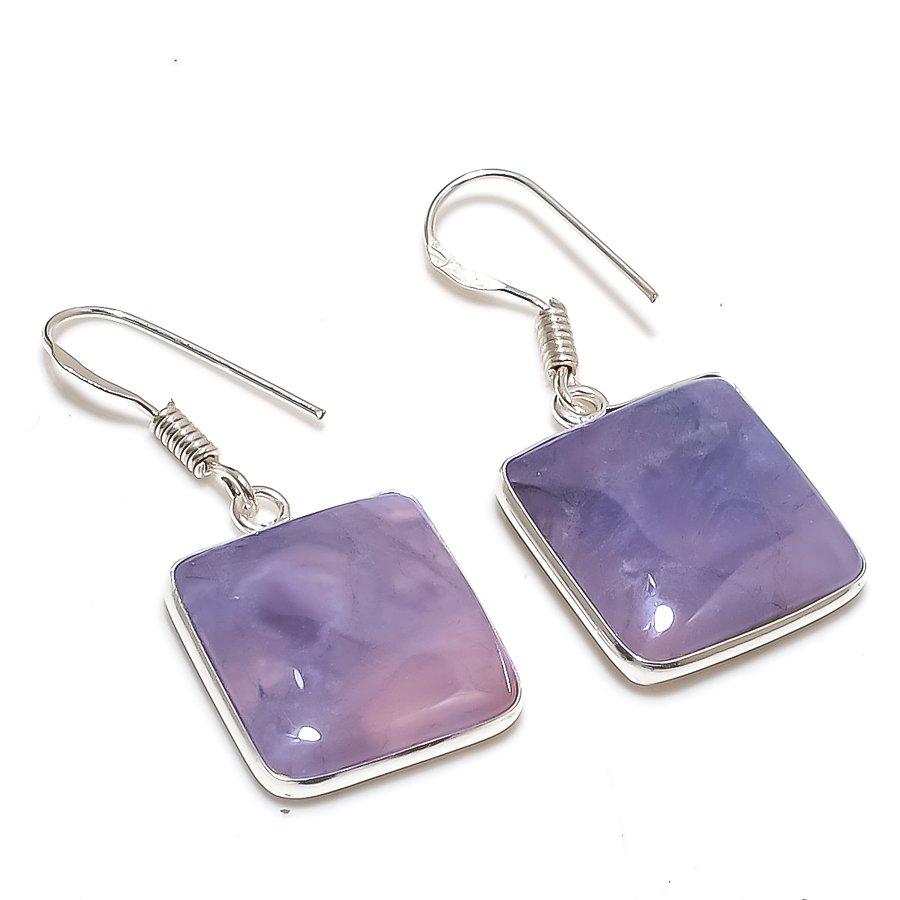 Natural Tube Agate Gemstone 925 Sterling Silver Jewelry Earring 1.58 AE-12475