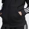 adidas Striped Long Sleeve Zip-Up Hooded Jacket Women Black HZ5743