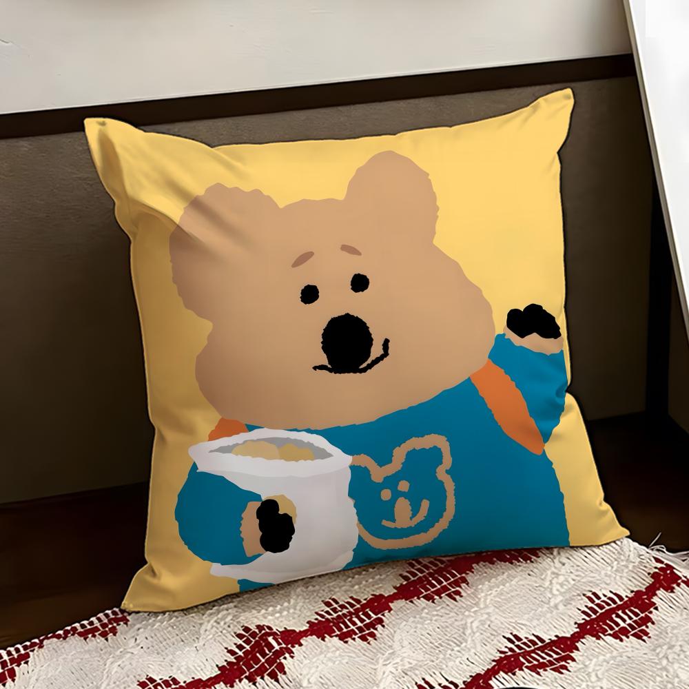 Anime QQuokka Cushion Cover Reversible Soft Durable Pillow Cover Home Car MultiScene Use for Daily Comfort
