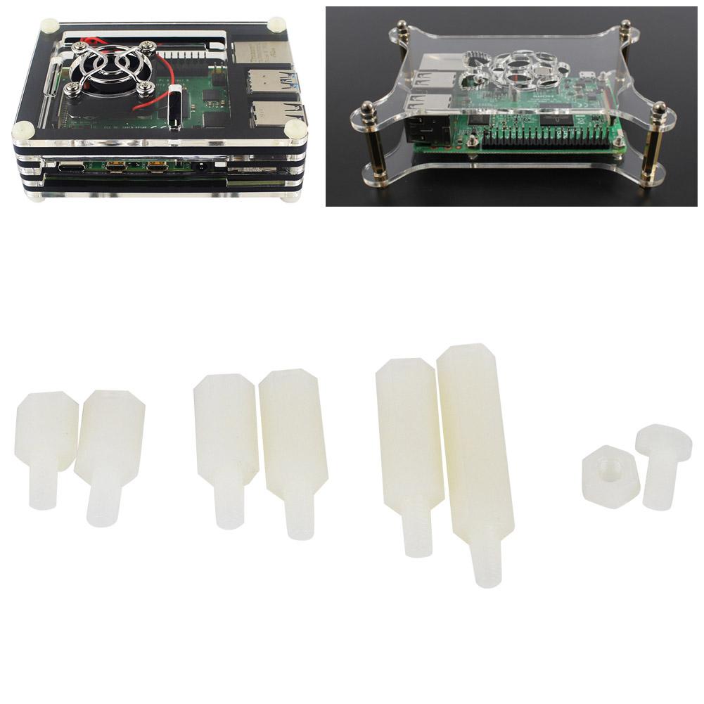 180 Stück Box M3 Nylon Schraube Mutter Außengewinde Innengewinde Abstandshalter Kombinations Sortimentskasten(Weiß )