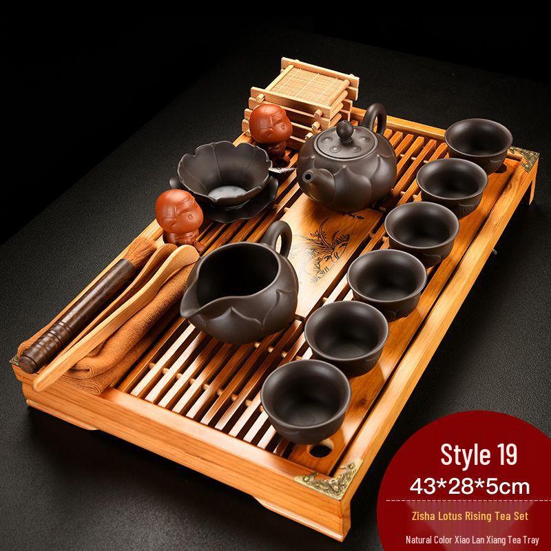 Jiakangming Zisha Ceramic Gongfu Tea Set with Drainage Tray