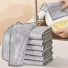 Lavete de Curățat din Sârmă de Oțel Dublu Strat Lavete Magice din Metal Argintiu Lavete de Vase Lavete de Spălat pentru Casă Bucătărie Cârpe Prosoape Instrumente de Curățat