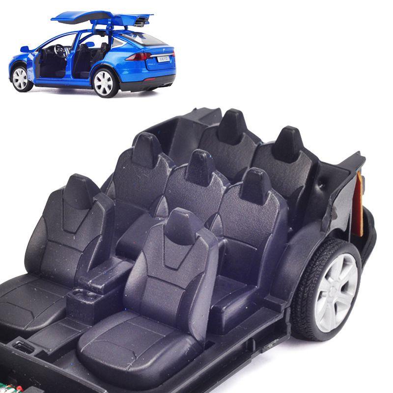 Tesla Model 132 X 90d Suv Diecast Model Car Soundlight Pull Back Kids Toy Gift
