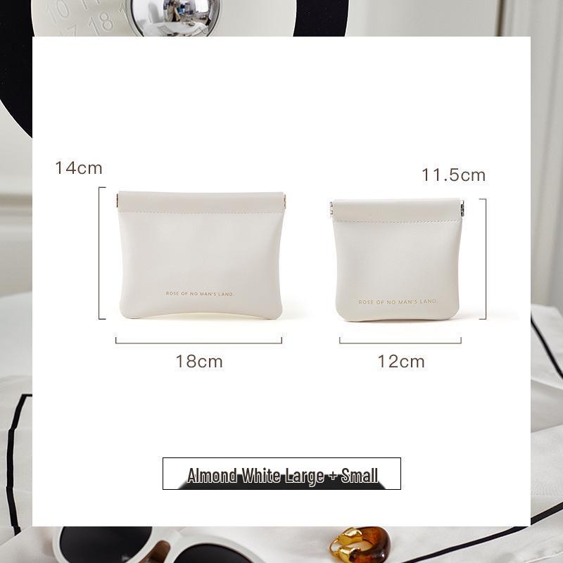 Automatic Closure Spring Coin Purse: Waterproof PU Digital Bag, Portable Makeup Bag, Data Cable Storage, Card Slot