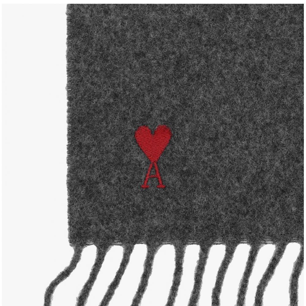 Ami Heart Logo Fringe Muffler Aw0047 A189