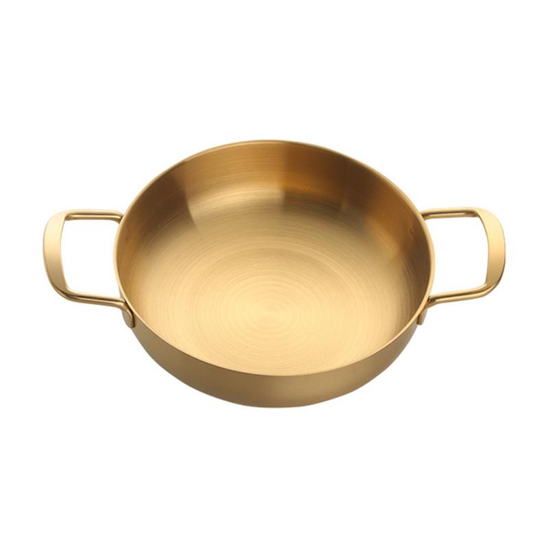 

1 шт., горячий горшок из нержавеющей стали, суповая плита с двойным ухом, мини-инструмент для приготовления рамэна с морепродуктами, домашняя посуда S золотой