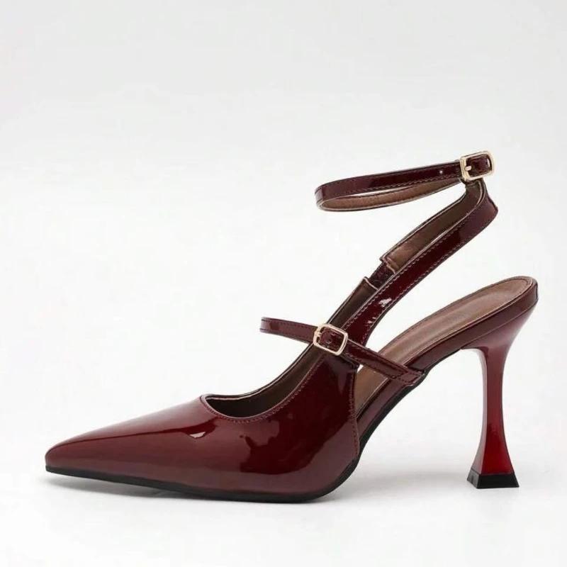 2025 Plus Size Slingback Women's Pointed Toe Ladies High Heels Leather Elegant Banquet Wedding Sexy Pumps Fashion Shoes Ladies