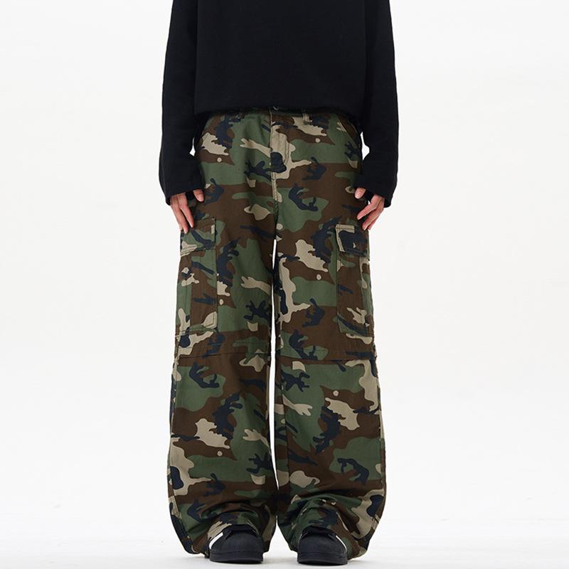 

Штани карго камуфляжні LKTM 2025: Унісекс Ретро Вуличний Одяг, Прямі Повсякденні Штани XL [Recommended 140-155 jin] камуфляжний