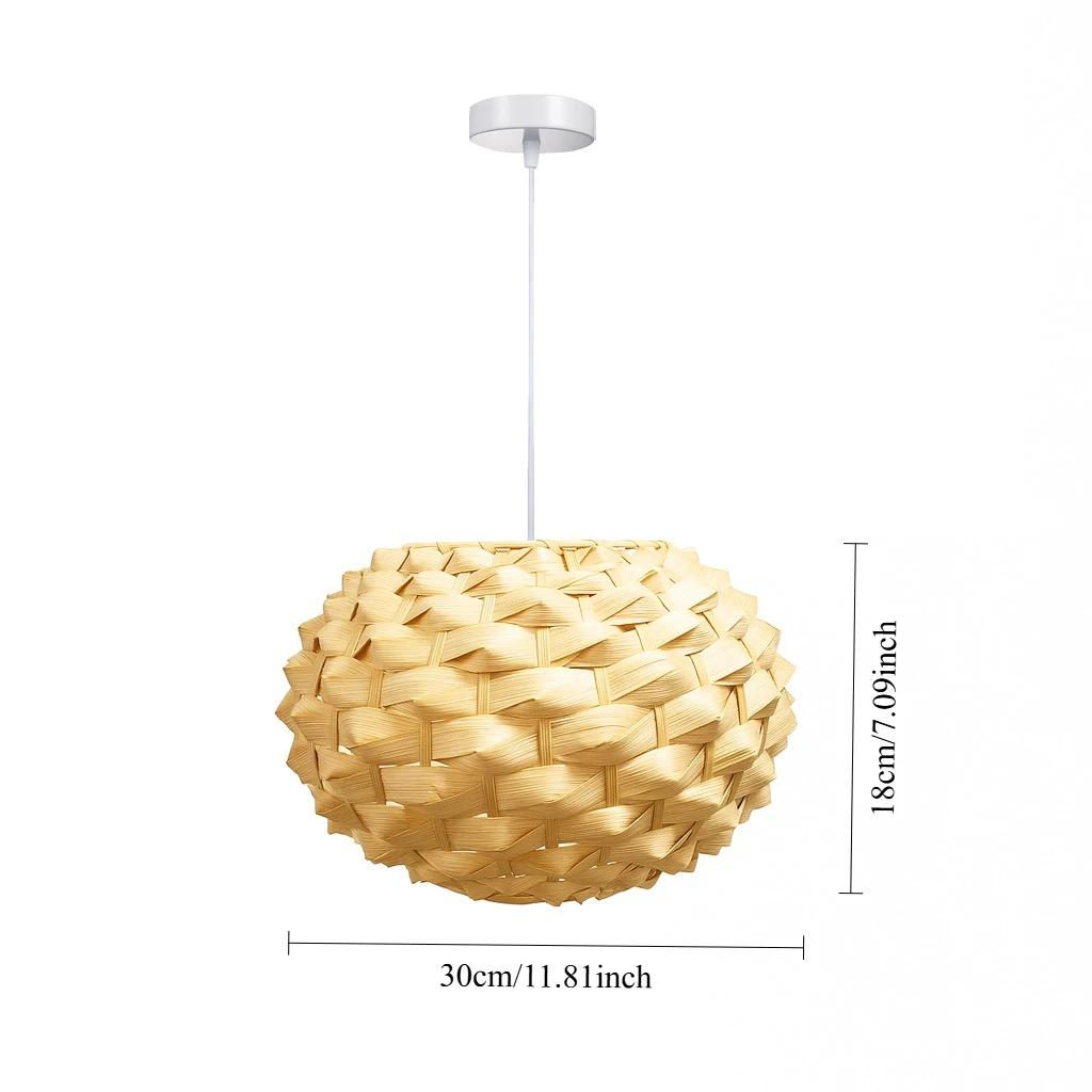 

JOYINLED 30CM Bamboo Pendant Light Handwoven Lamp Shade Farmhouse Chandelier Hanging Lamp for Living Room Bedroom Restaurant No Bulb